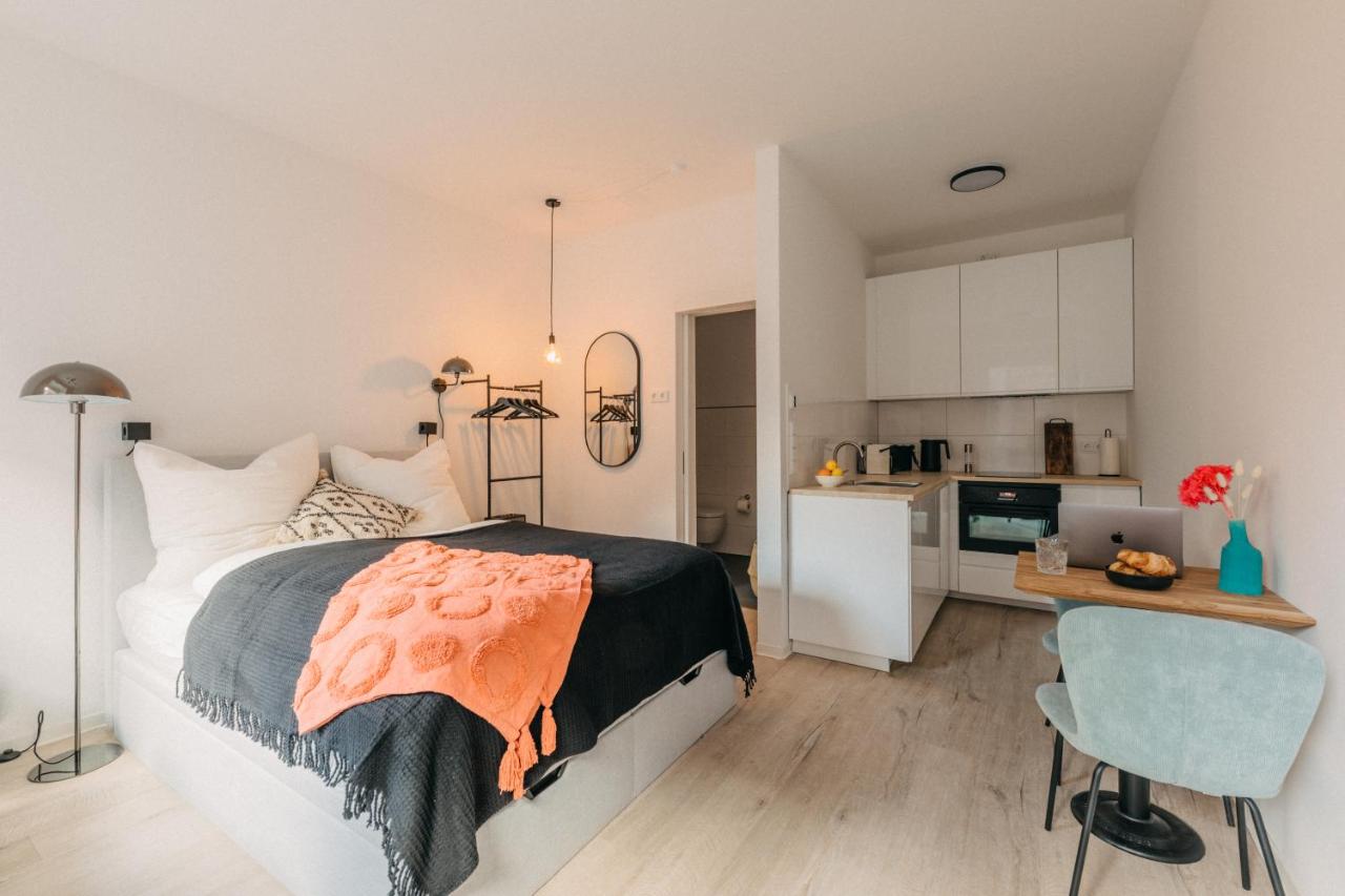 Bright living area of a BHH Living apartment in Dusseldorf